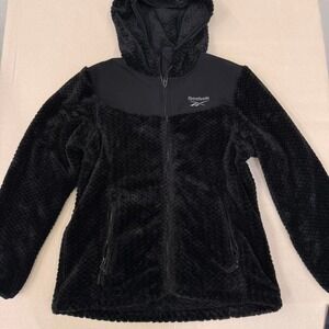 Reebok black sherpa fleece zip-up hoodie